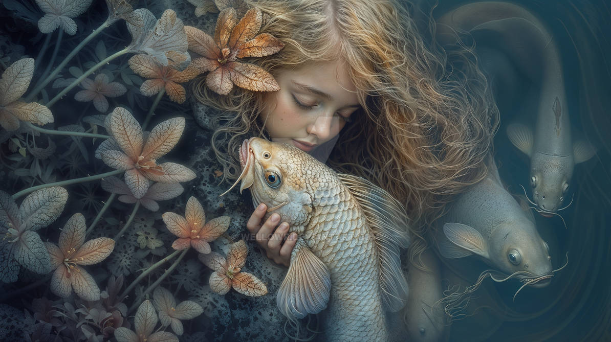 Cuddle With The Fish by wellowr on DeviantArt