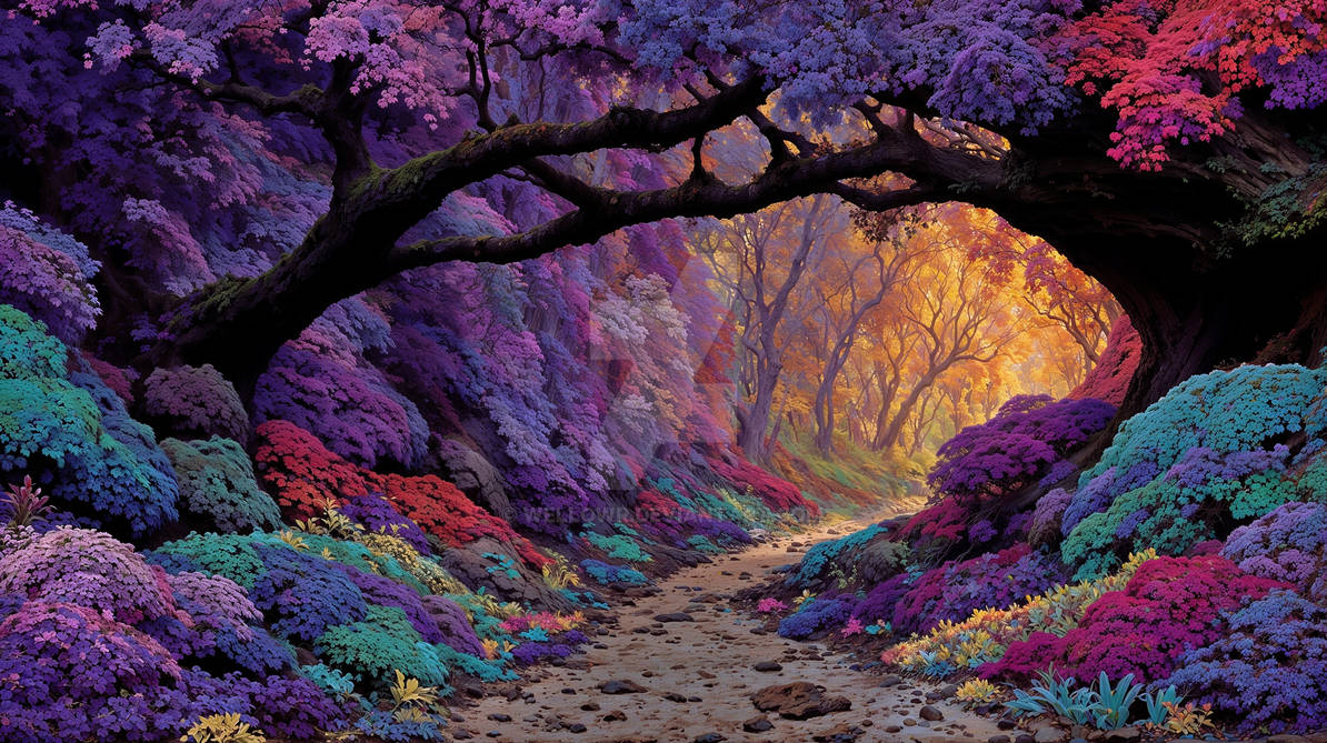 Color Forrest Path Mysterious Colorful Forest Path by wellowr on DeviantArt