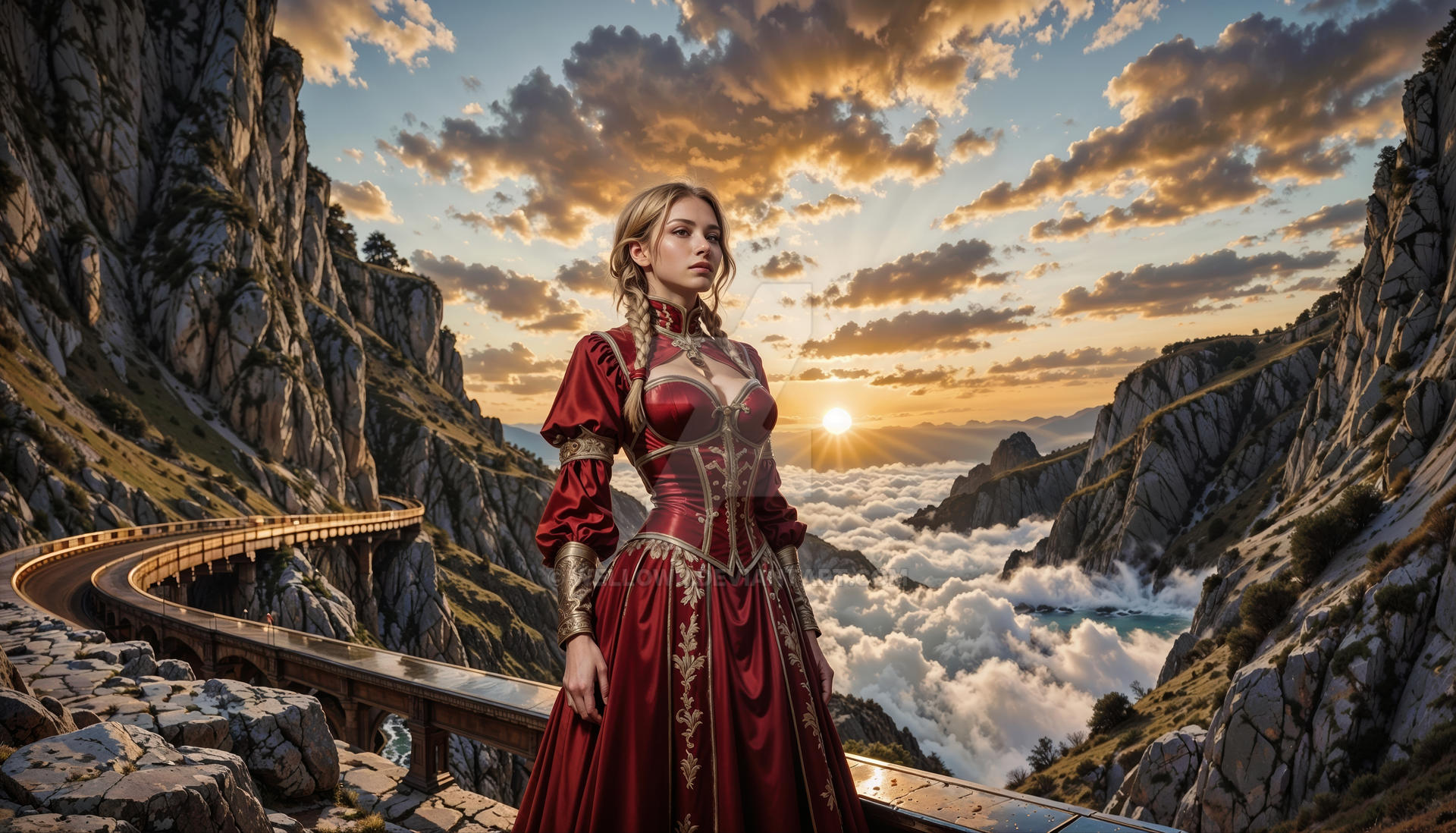 Red Noble Dress And View by wellowr on DeviantArt
