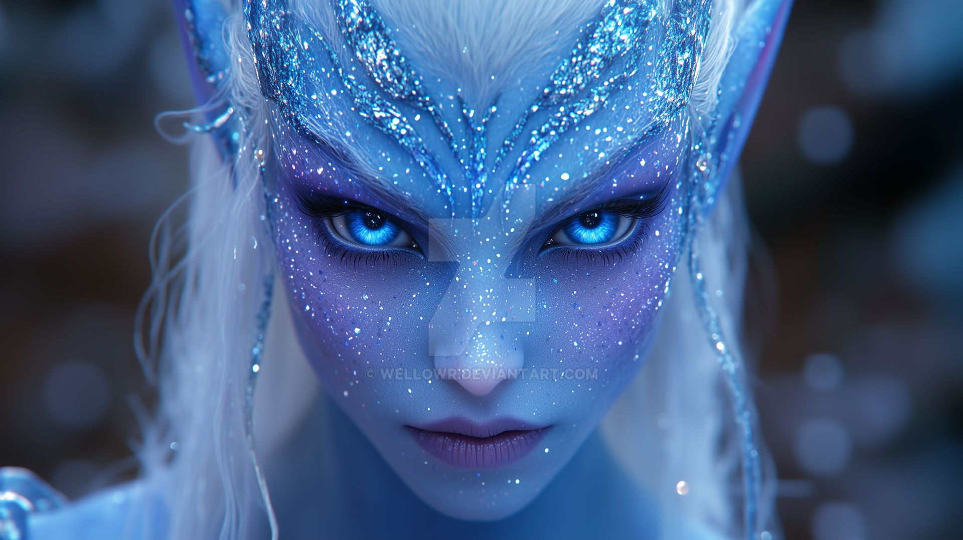 Alien Elf Blue Glittery Alien Elf by wellowr on DeviantArt