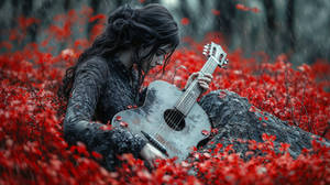 Red Flowers And Rain