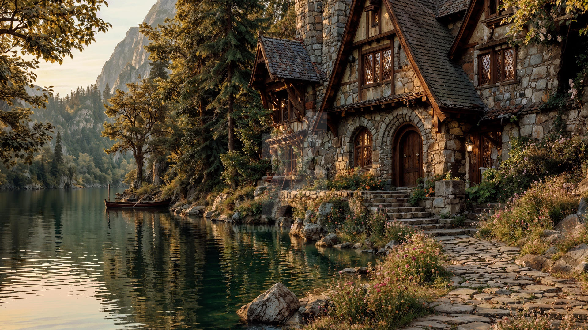 Medieval Spring House The Boat And The Stone Medieval House by wellowr on DeviantArt
