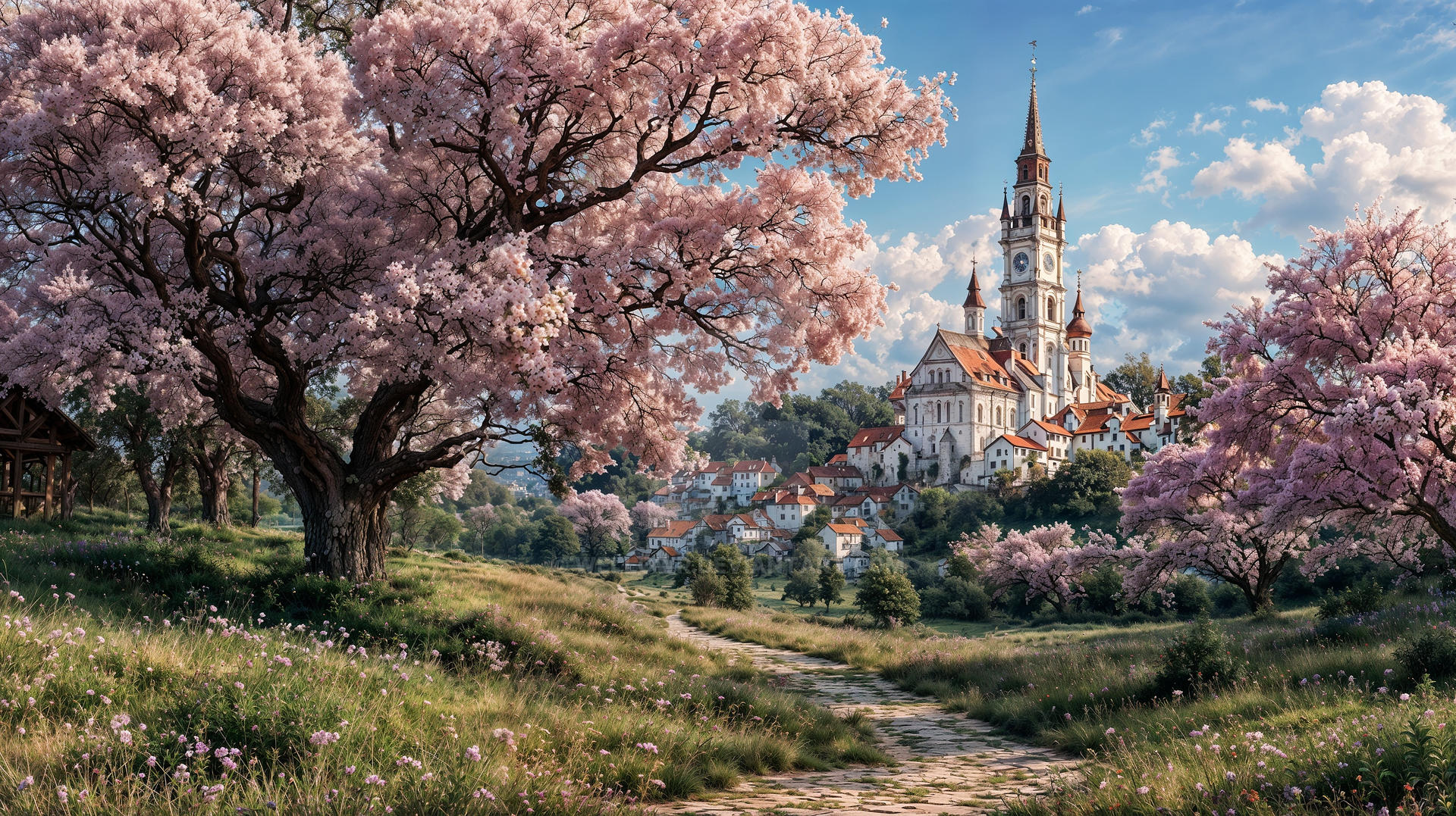 Spring Castle View Computer Background Spring And Castle by wellowr on DeviantArt