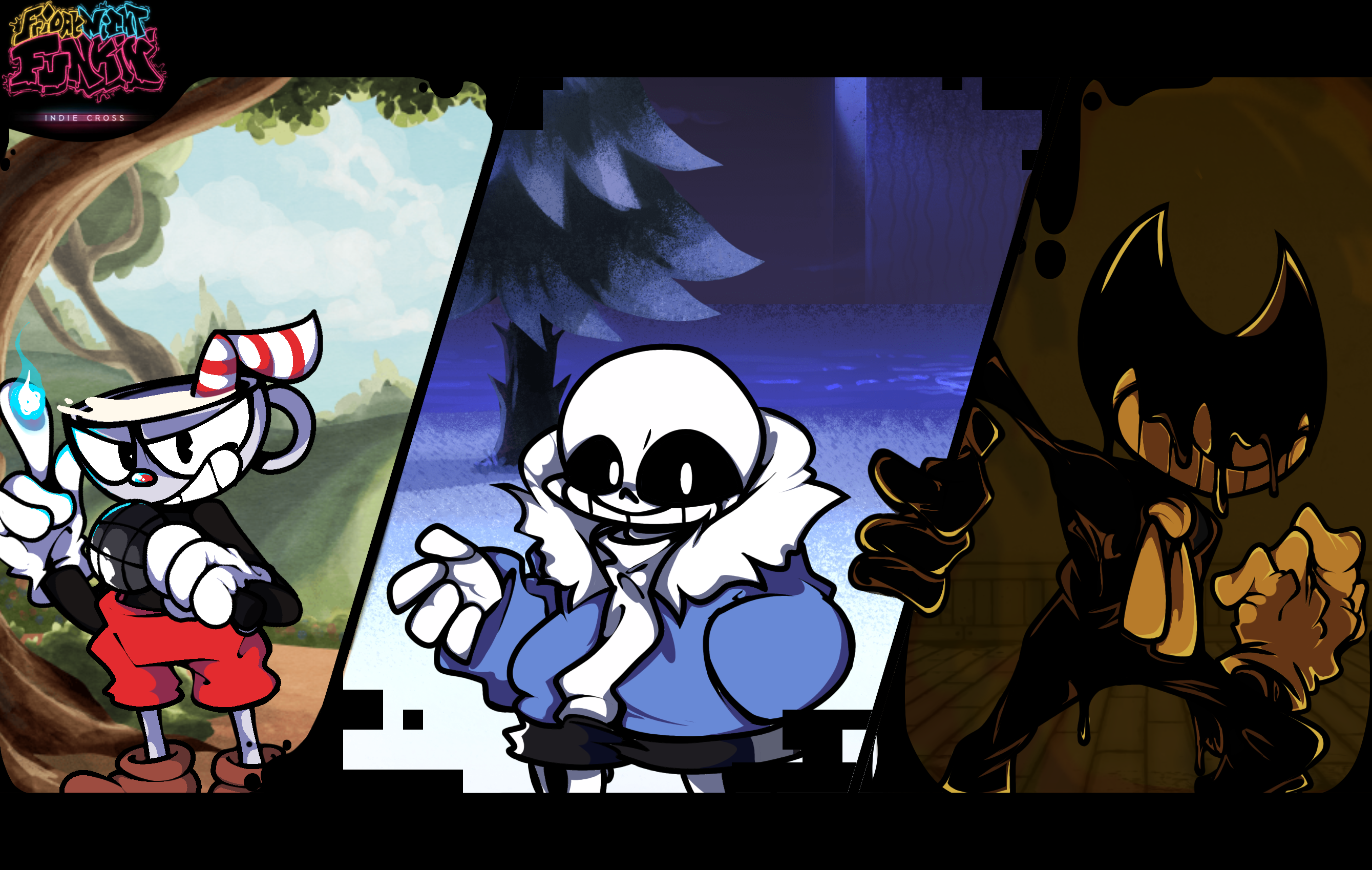 FNF VS indie cross bendy week FNF HD BF by FunTimeChell on DeviantArt