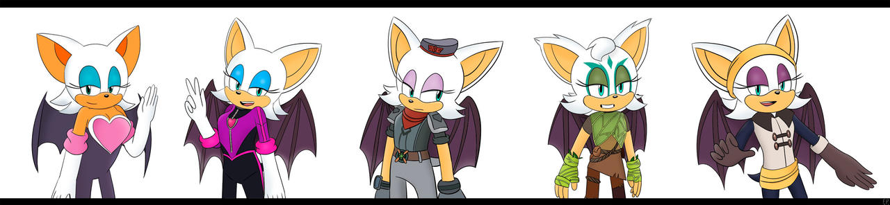 Versions of Rouge by FennecP on DeviantArt