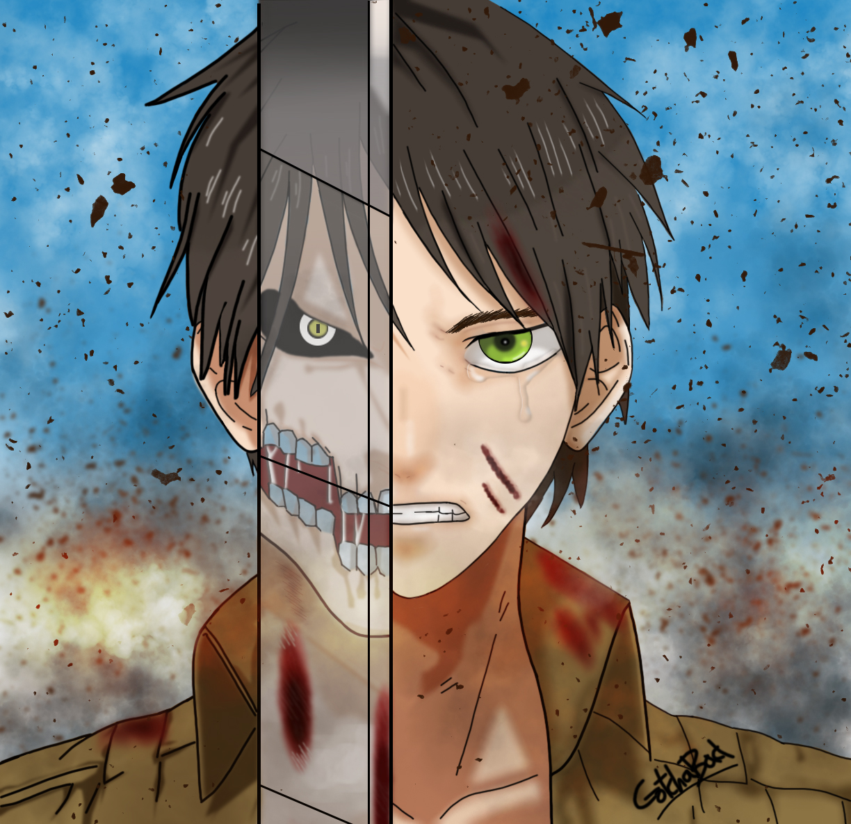 Eren Yeager : Attack on Titan (Shingeki no Kyojin) by Gotchabad on ...