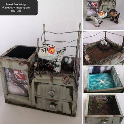 Jurassic Park 3 diorama pencil box