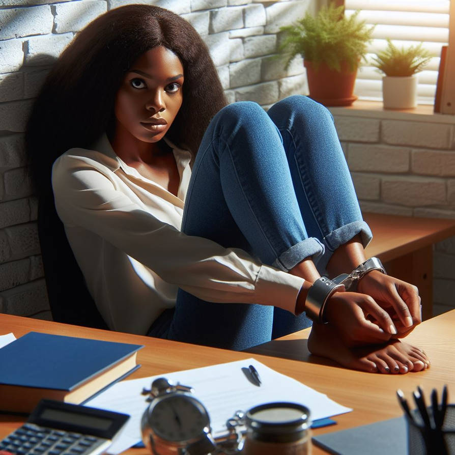 A beautiful girl in a restrained position by StalkerPortal on DeviantArt