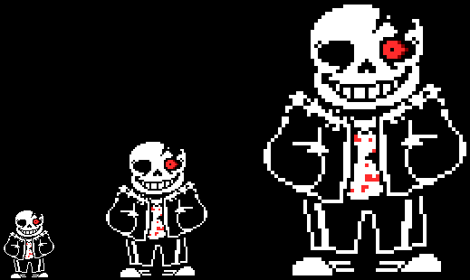 Soul horror sans creds to og sans and tntsans pixel art