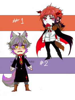 [CLOSE]Adoptable-Halloween-Vampire and Werewolf