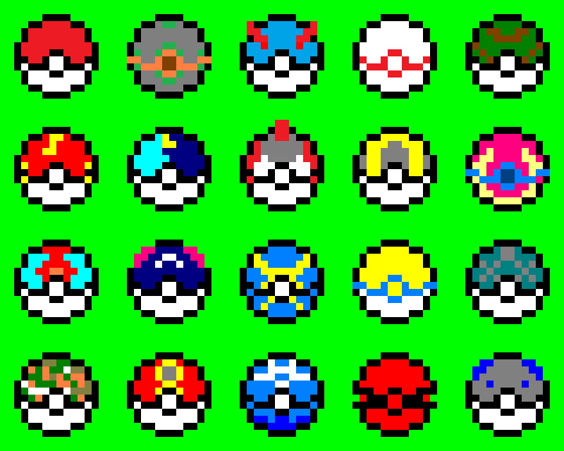 All Pokeballs and Typeballs Bag Sprite Tiles by HimuraKenshin2010 on  DeviantArt