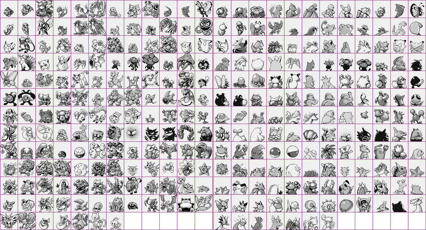 various pokemon red/blue sprite drawings by infinitebrians on