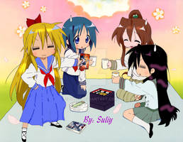 Luckystar and 4 Sailor senshi