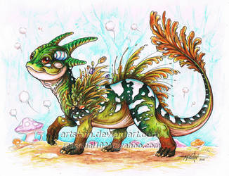 Baby Forest Dragon by artstain