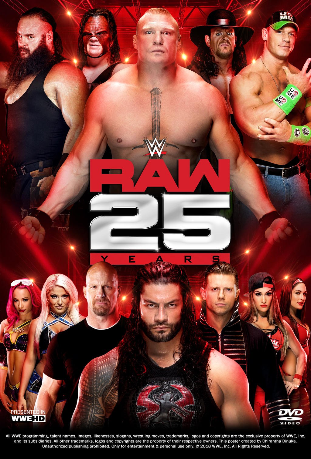 WWE Raw 25th Anniversary Show Poster by Chirantha on DeviantArt