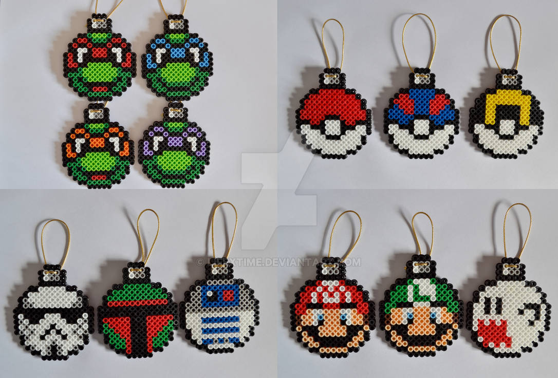 Christmas Ornaments done in Perler Beads by dayvidkay on DeviantArt