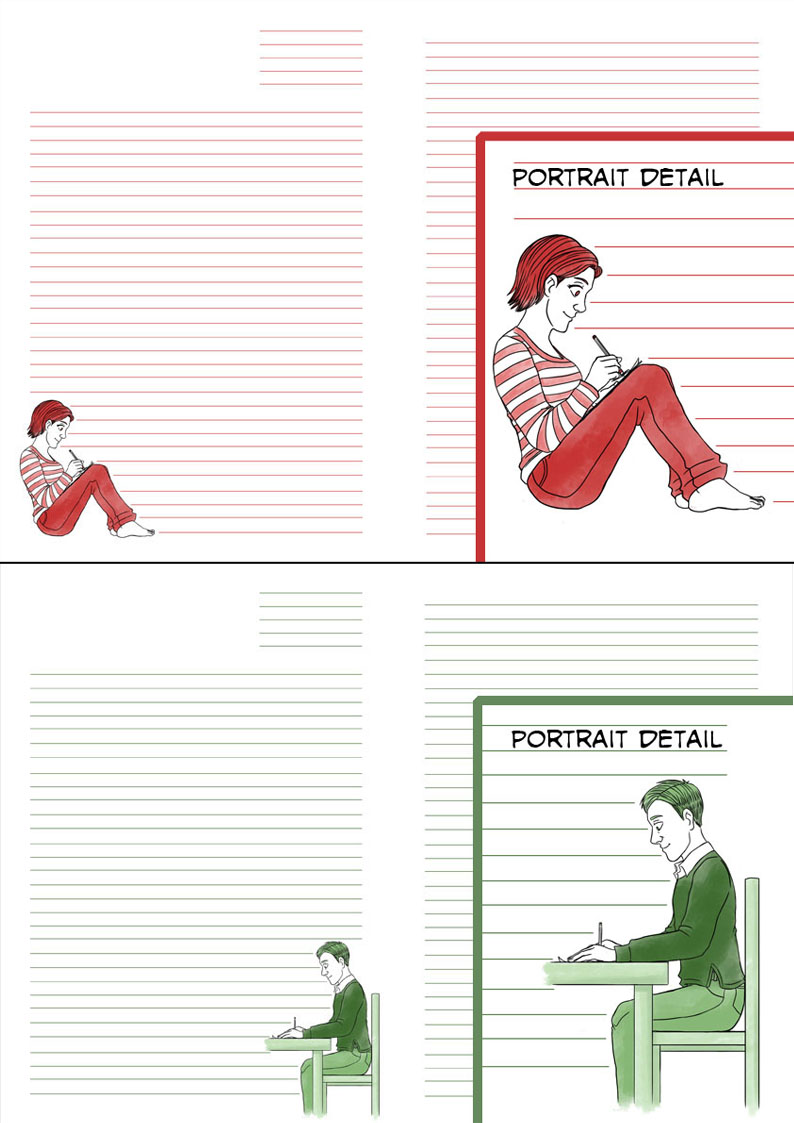 Personalised Portrait Letter Paper - Examples