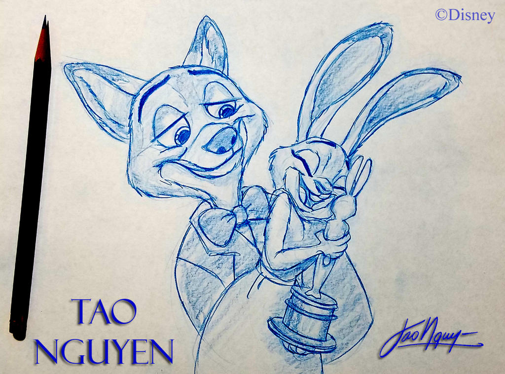 Tao Nguyen's Zootopia Oscar Sketch Drawing by TaoNguyenArts on DeviantArt