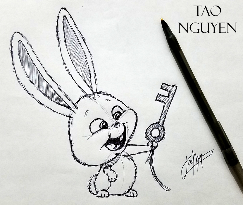 Tao Nguyen's Snowball Sketch Pen Drawing