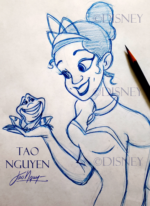 Tao Nguyen's The Princess and the Frog Drawing by TaoNguyenArts on ...