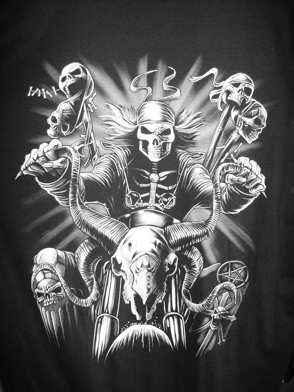 Biker Skull - Black and White