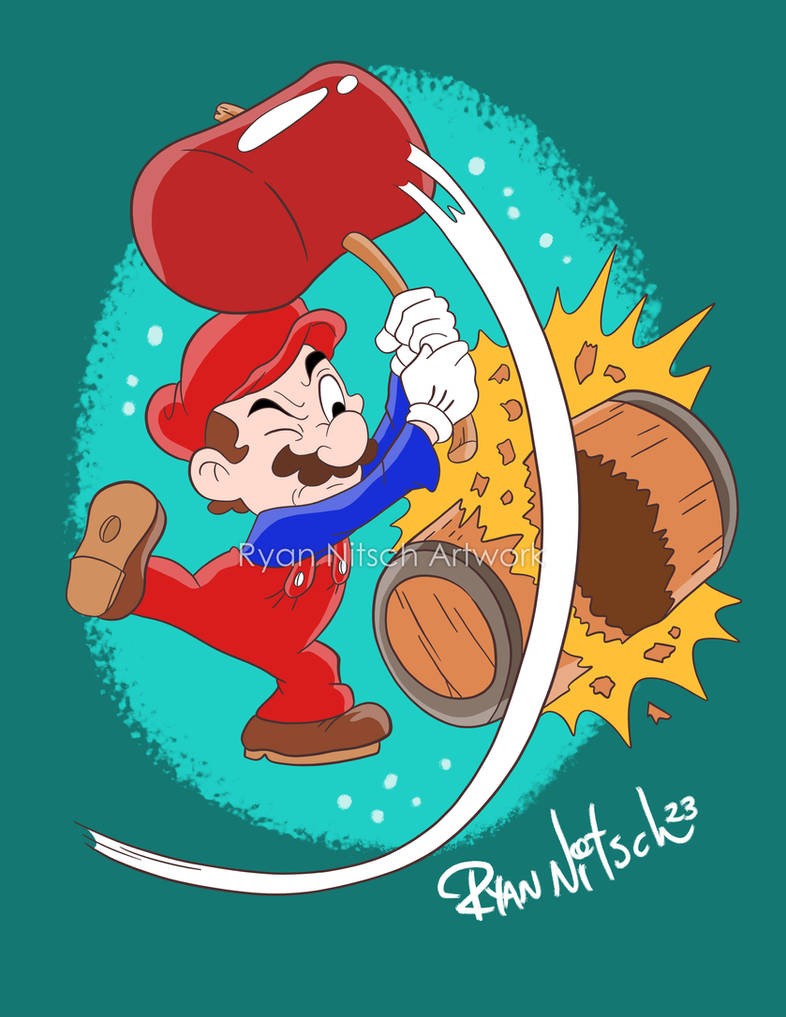 Mario and Barrel by RyanNitsch on DeviantArt
