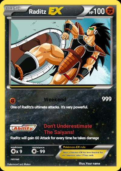 Raditz Pokemon Card Raditz Card EX by MichaelCipher on DeviantArt