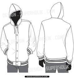 Hooded varsity jacket template