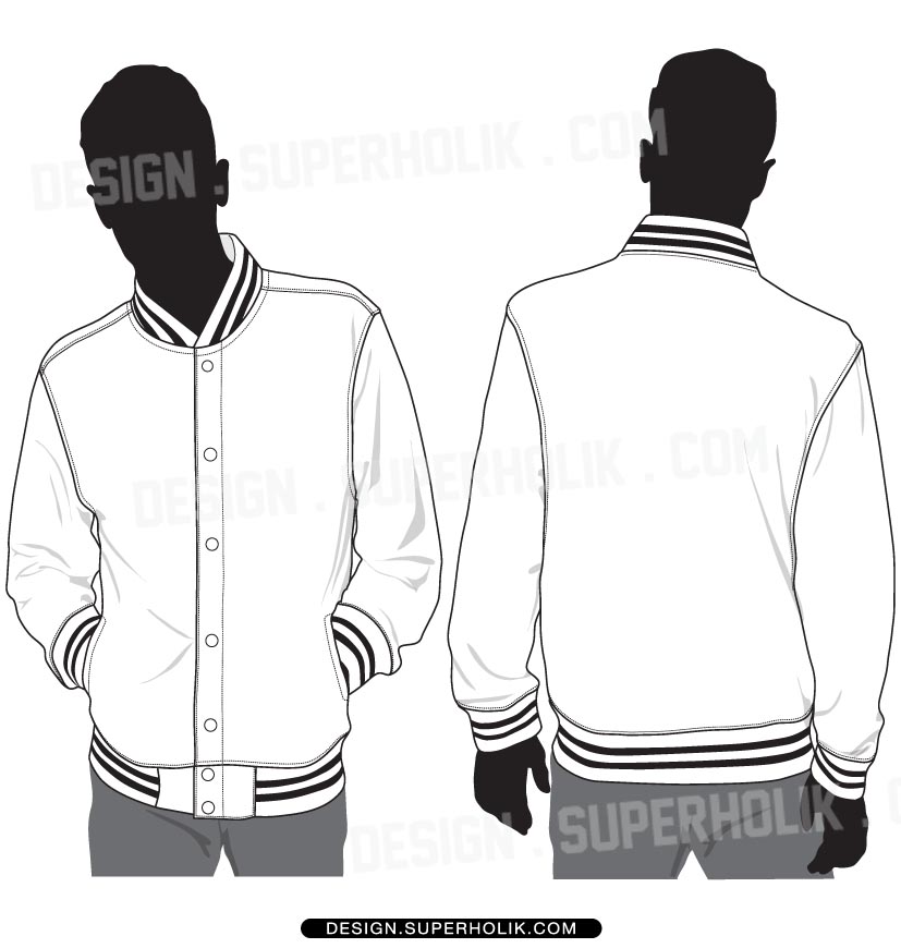 Varsity Jacket Template Vector