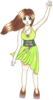 green dress Manga girl