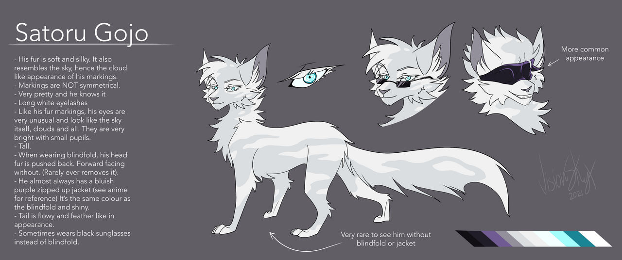 Satoru Gojo Design Reference Sheet JJK by Visarray on DeviantArt