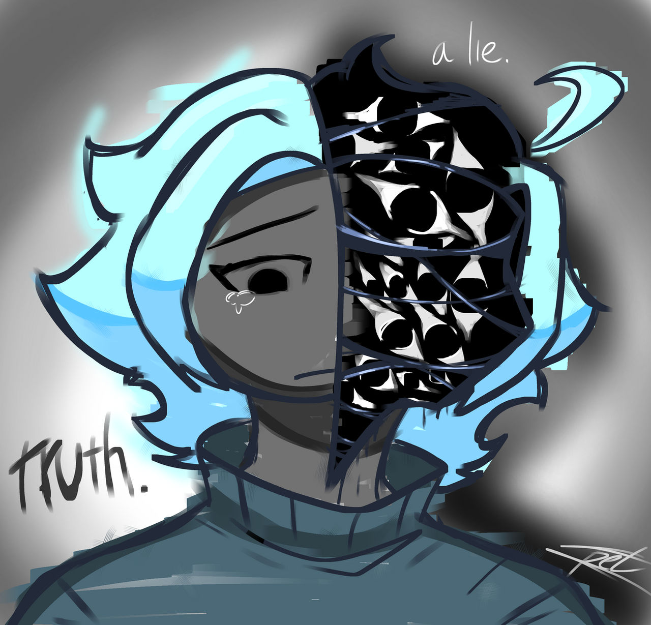 Characters Split In Two Split into 2 meaning by Givemepel on DeviantArt