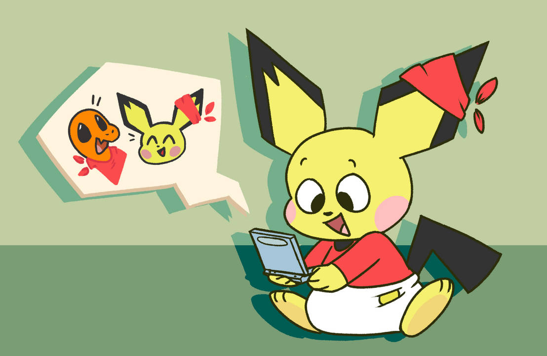 Pichu Grumpy Gaming Pichu -By -MrVonFuzzlebutt- by DanielMania123 on DeviantArt
