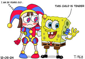 Pomni and Spongebob together