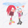 Rouge and Knux snowball fight2