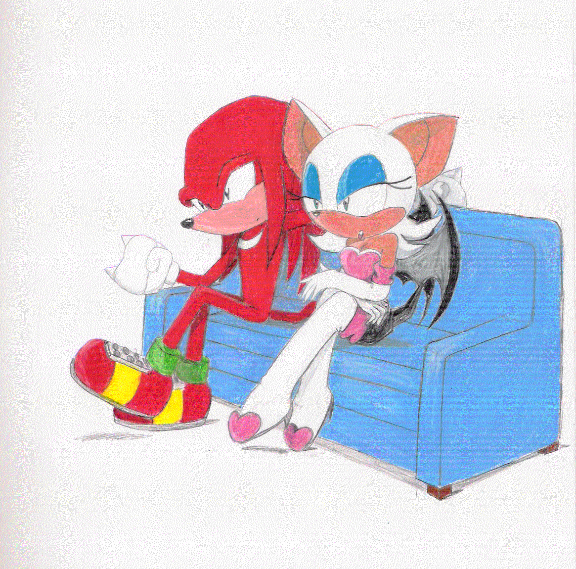 Knuckles and Rouge sitting