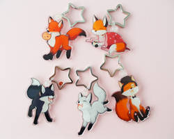 Fox collection:2.5 Inch Keyrings!3 silver fox left