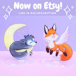 Fox and Wolf Standee on Etsy!
