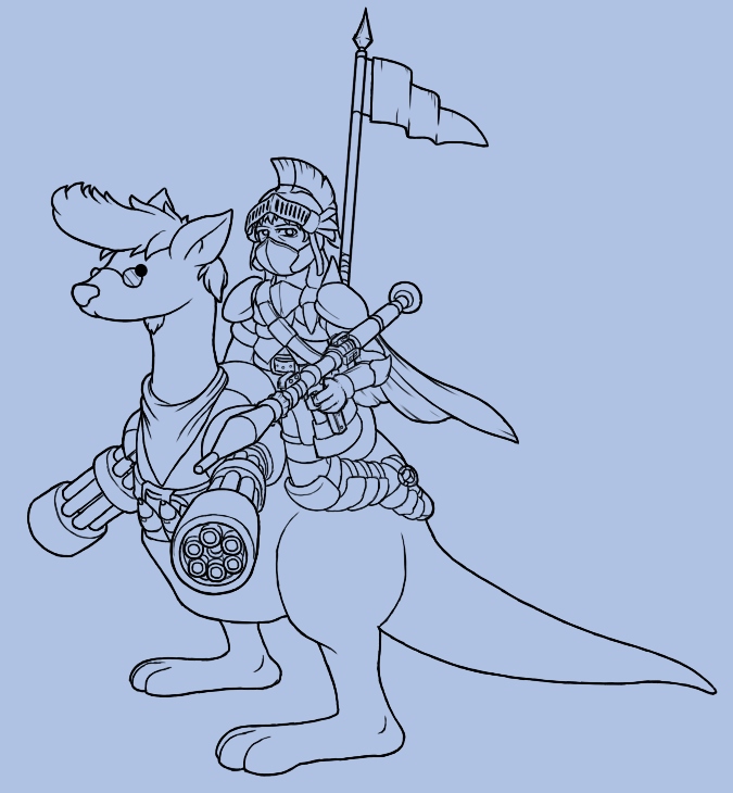 Knight with an RPG on a kangaroo