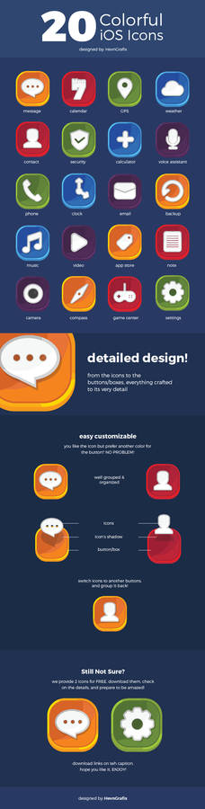 20 Colorful iOS Icon Set