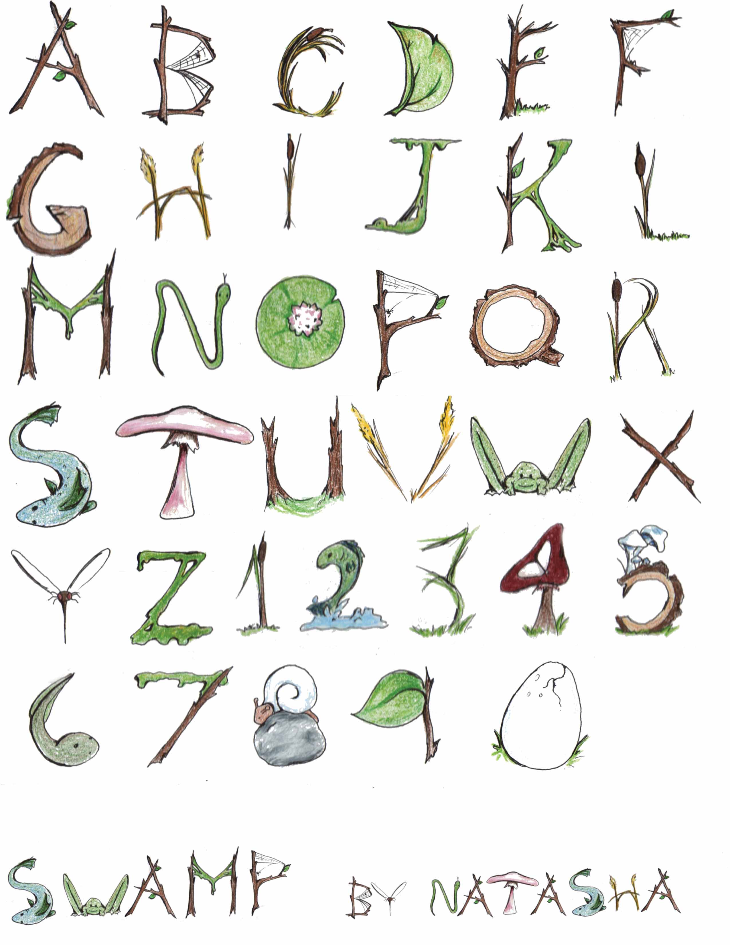 Swamp Theme Lettering swamp alphabet by NatashaHill on DeviantArt