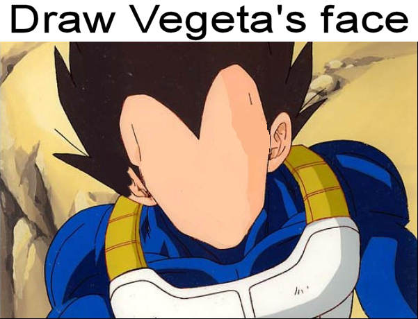 Draw Vageta's face meme