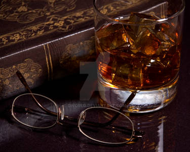 Book, Glasses and a Drink