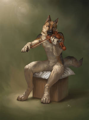 Dog Violinist - Commission for JayAlexander by Peppe-Black