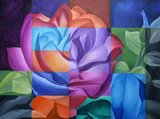 Color Block Rose by purpleparrot29 on DeviantArt