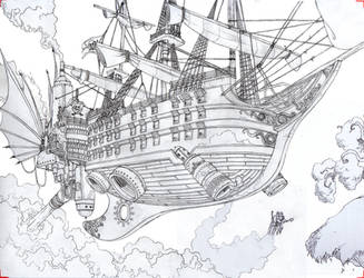 Steam pirate ship by Sheharzad-Arshad
