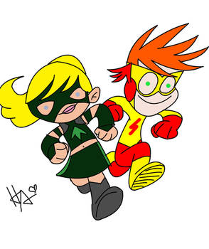 Tiny Artemis and Kid Flash