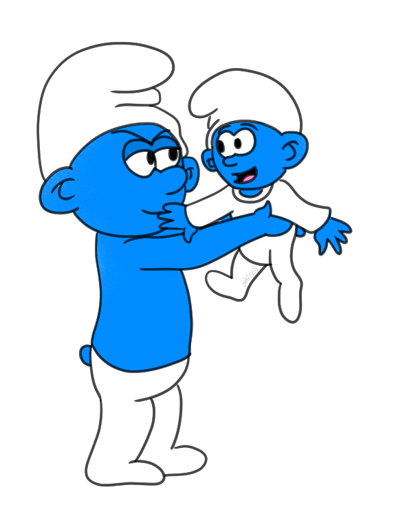 Grouchy and Baby Smurf by Noizy Bunny on DeviantArt