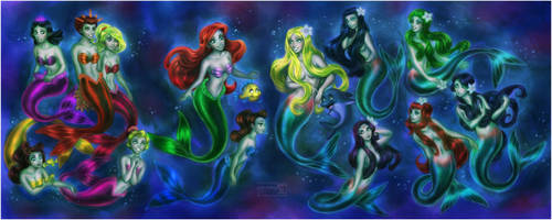 Mermaids + Sisters by daekazu