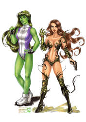 She Hulk and Witchblade by daekazu